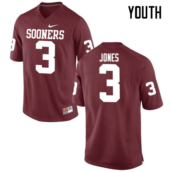 Youth Oklahoma Sooners #3 Mykel Jones College Football Jerseys Game-Crimson - Click Image to Close